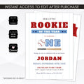 rookie of the year birthday invitation